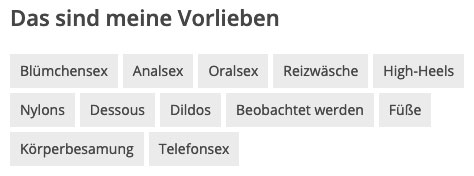 Das sind meine Vorlieben